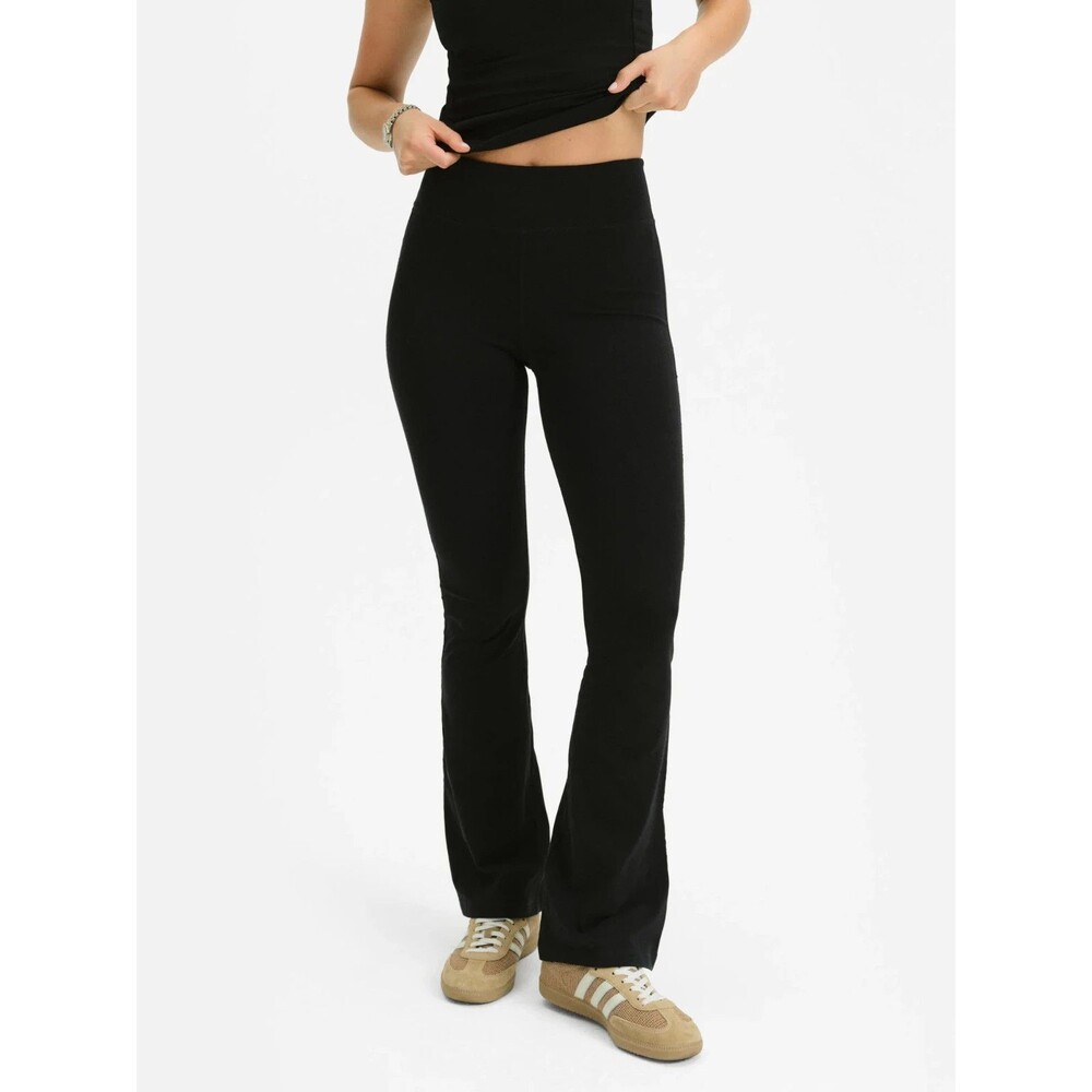MATE THE LABEL ORGANIC COTTON BOOTCUT LEGGINGS BLACK NEW